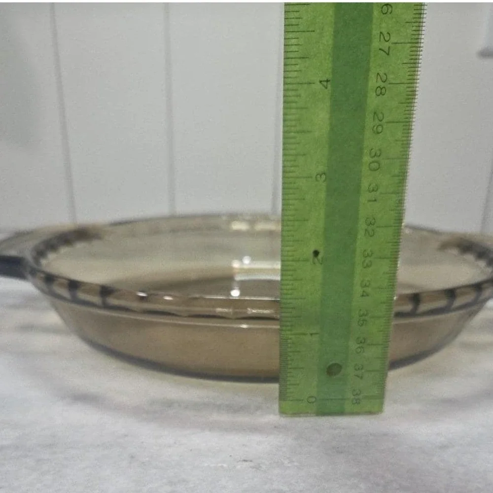 Anchor‎ Hocking Amber 1qt Deep Dish Pie Plate #1075, Ovenware, Fluted Handles
